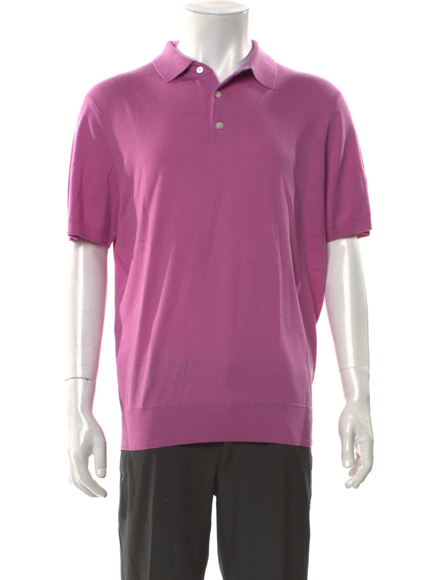 Neiman Marcus Cashmere Collar Polo Shirt