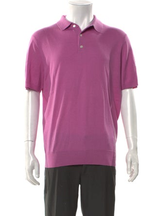 Neiman Marcus Cashmere Collar Polo Shirt
