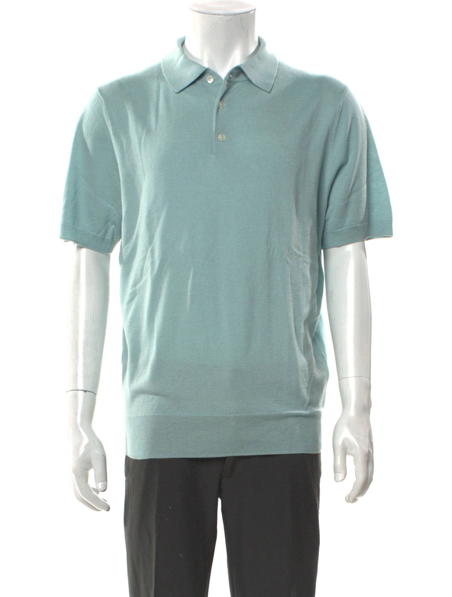 Neiman Marcus Cashmere Collar Polo Shirt