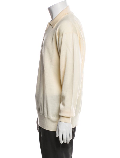 Neiman Marcus Merino Wool Collar Polo Sweater