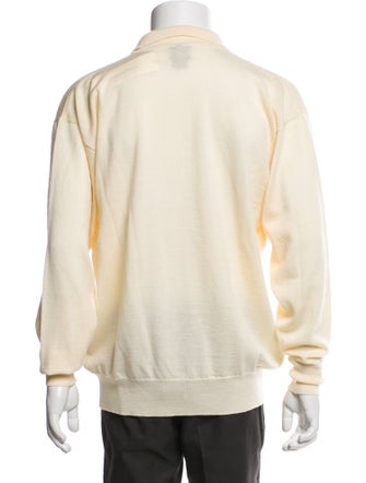 Neiman Marcus Merino Wool Collar Polo Sweater