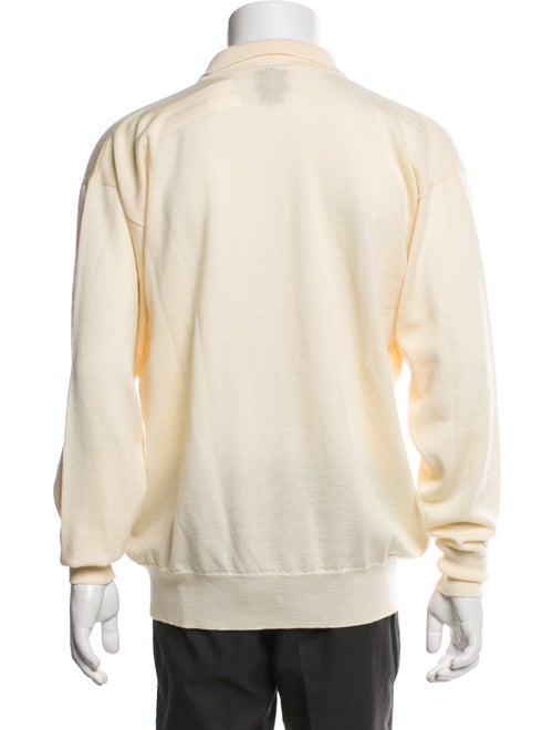 Neiman Marcus Merino Wool Collar Polo Sweater