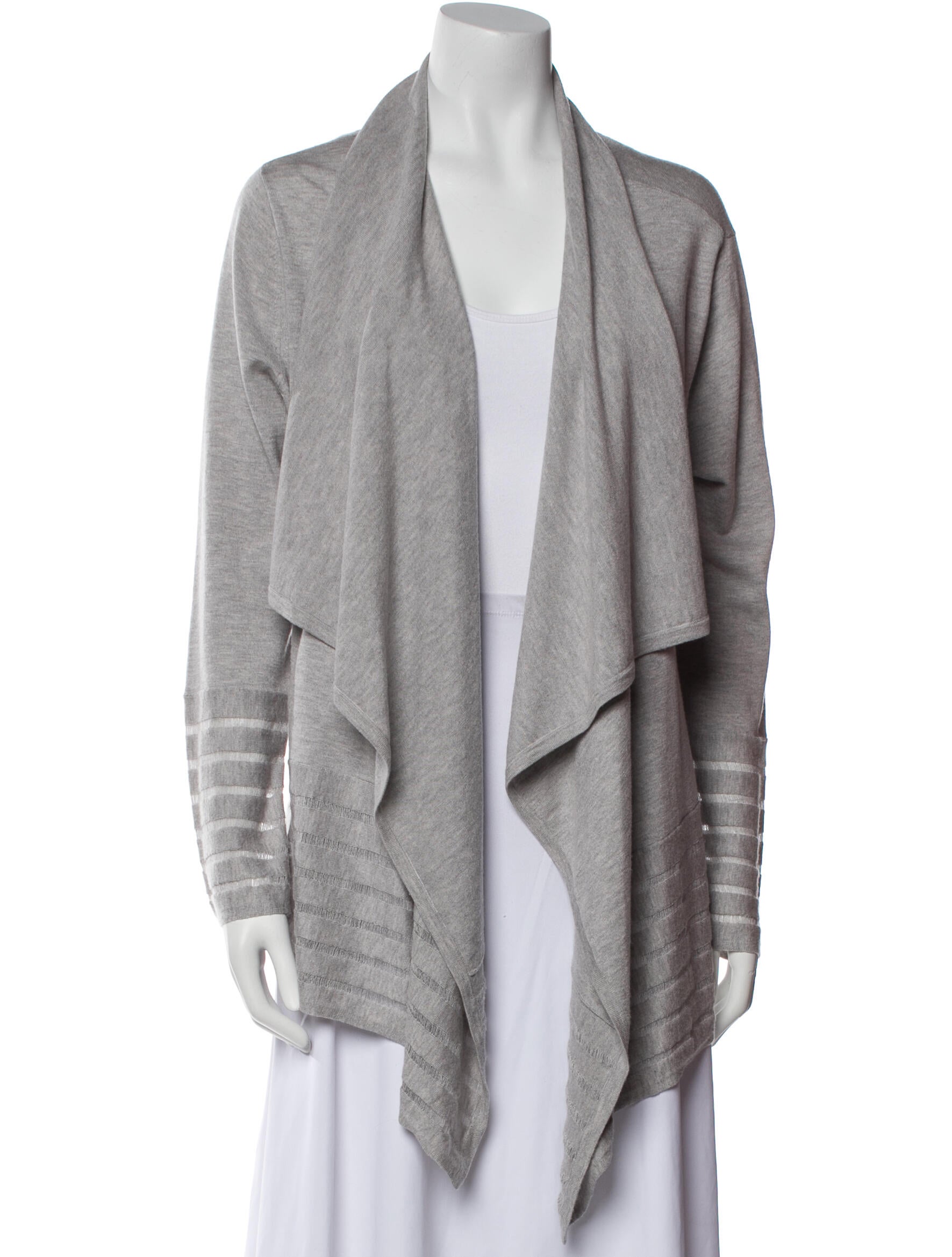 Neiman Marcus Silk Open Front Sweater