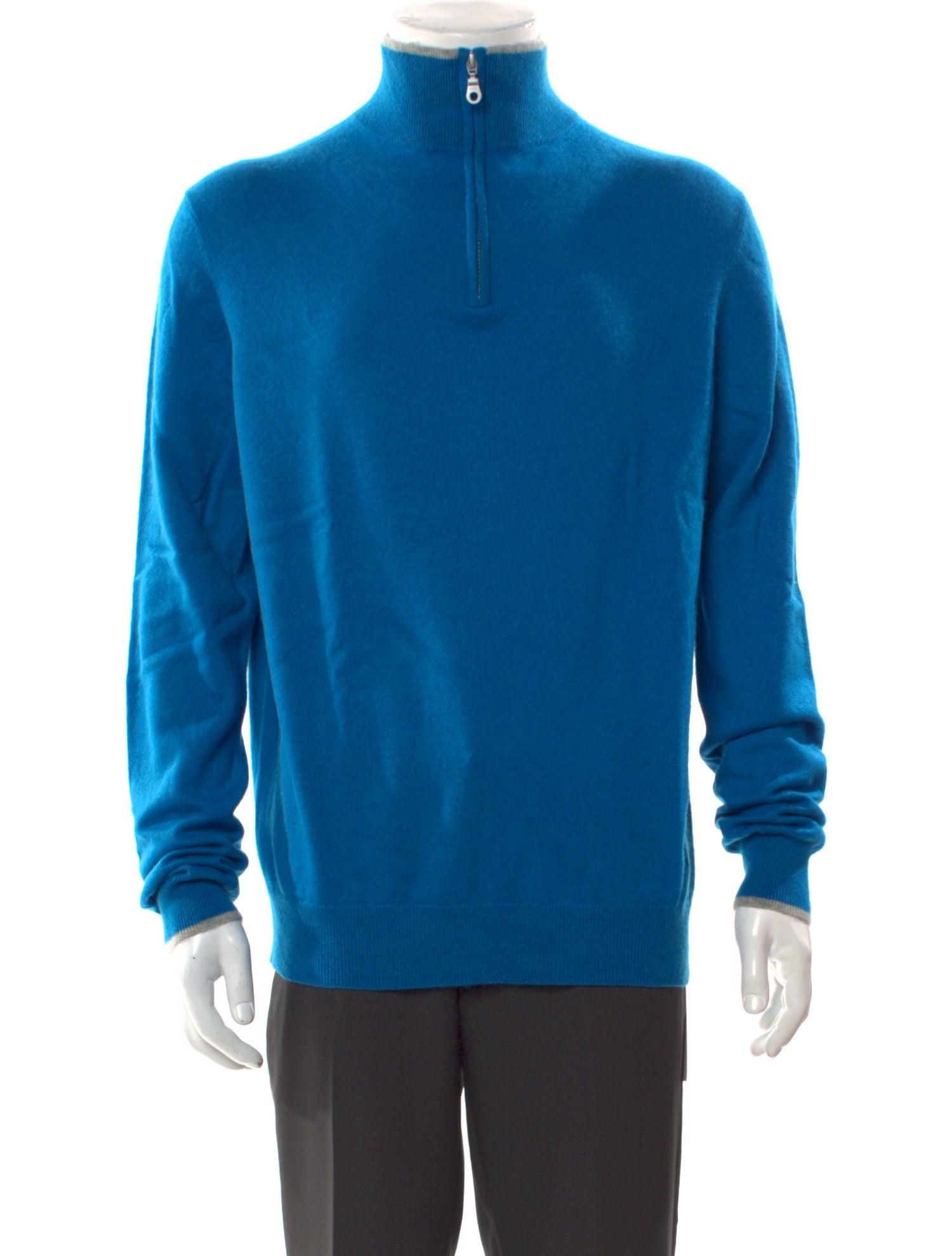 Neiman Marcus Cashmere Mock Neck Polo Sweater