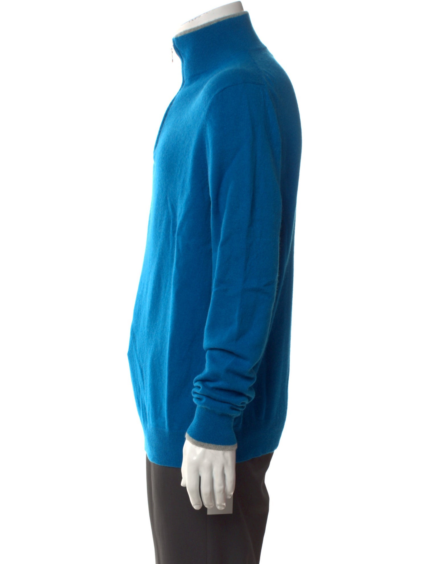 Neiman Marcus Cashmere Mock Neck Polo Sweater