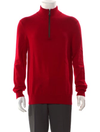 Neiman Marcus Cashmere Mock Neck Polo Sweater