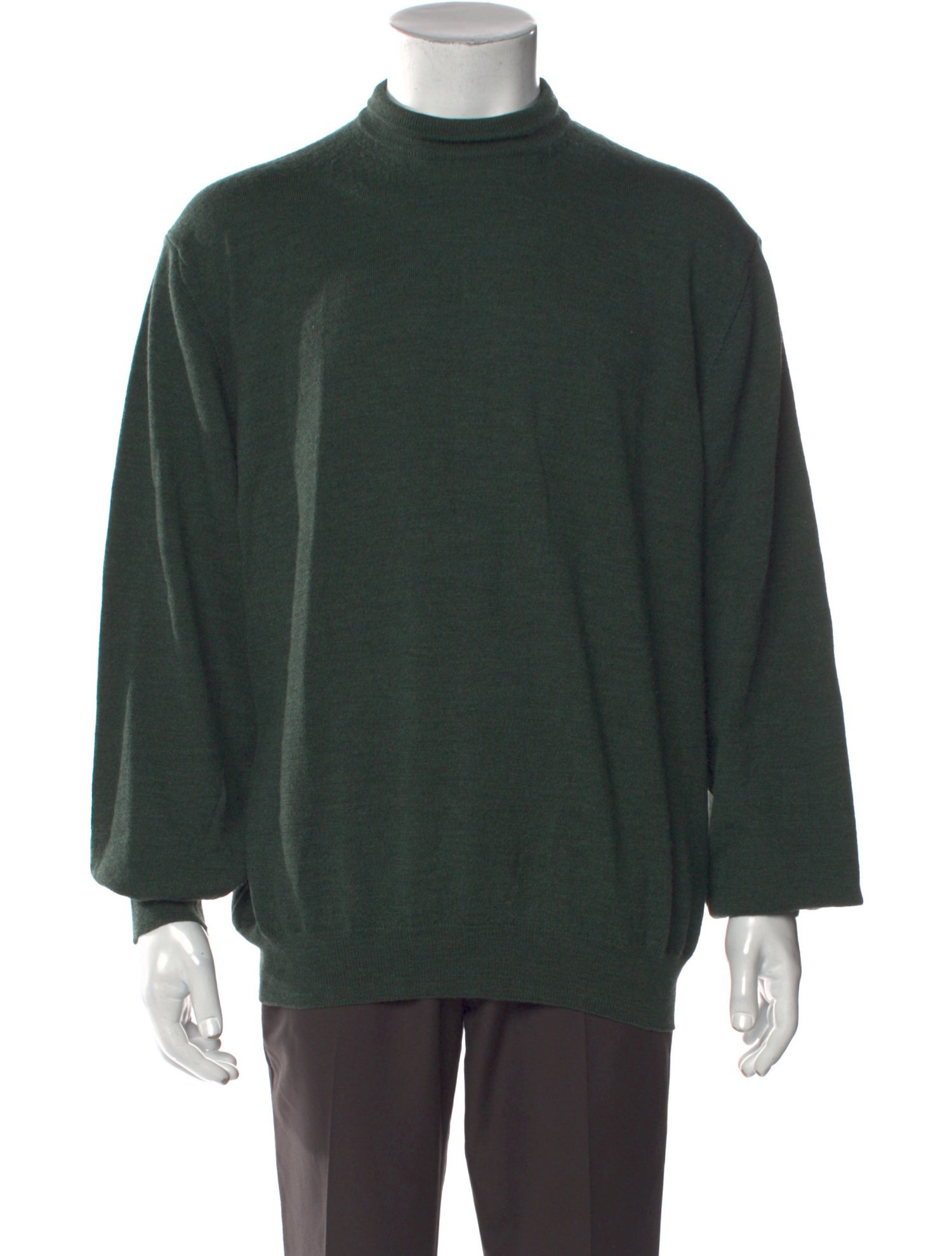Neiman Marcus Virgin Wool Mock Neck Pullover