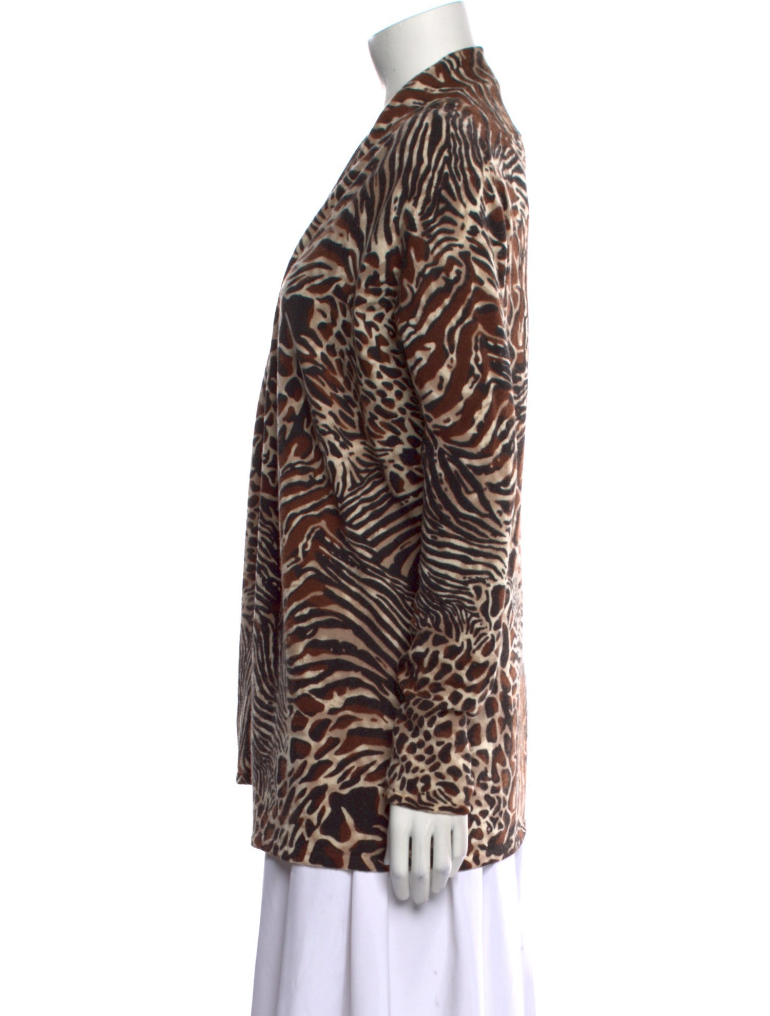 Neiman Marcus Cashmere Animal Print Sweater