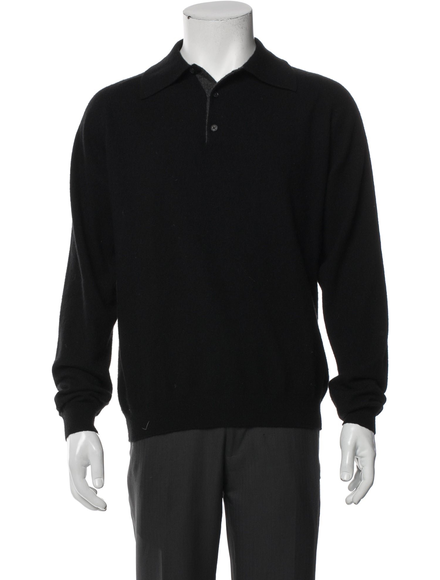 Neiman Marcus Cashmere Mock Neck Polo Sweater