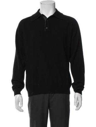 Neiman Marcus Cashmere Mock Neck Polo Sweater