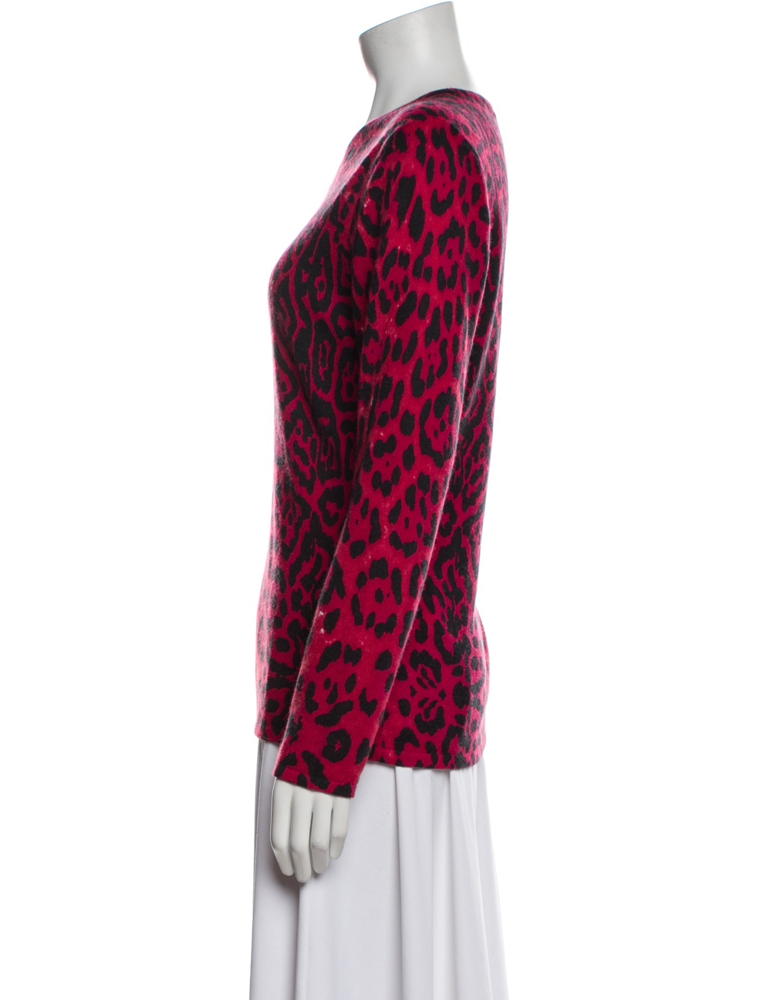 Neiman Marcus Cashmere Animal Print Sweater