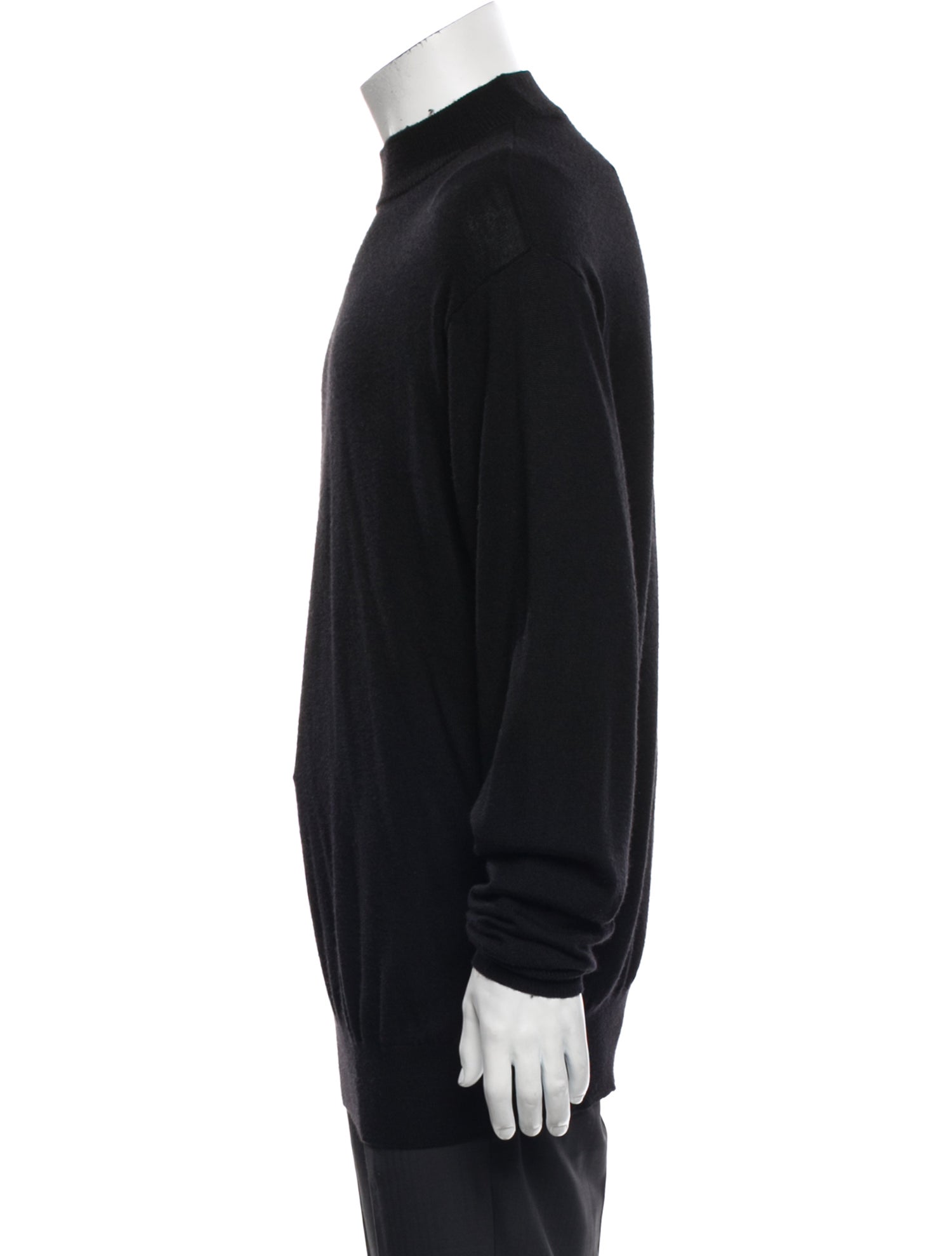 Neiman Marcus Merino Wool Mock Neck Polo Sweater