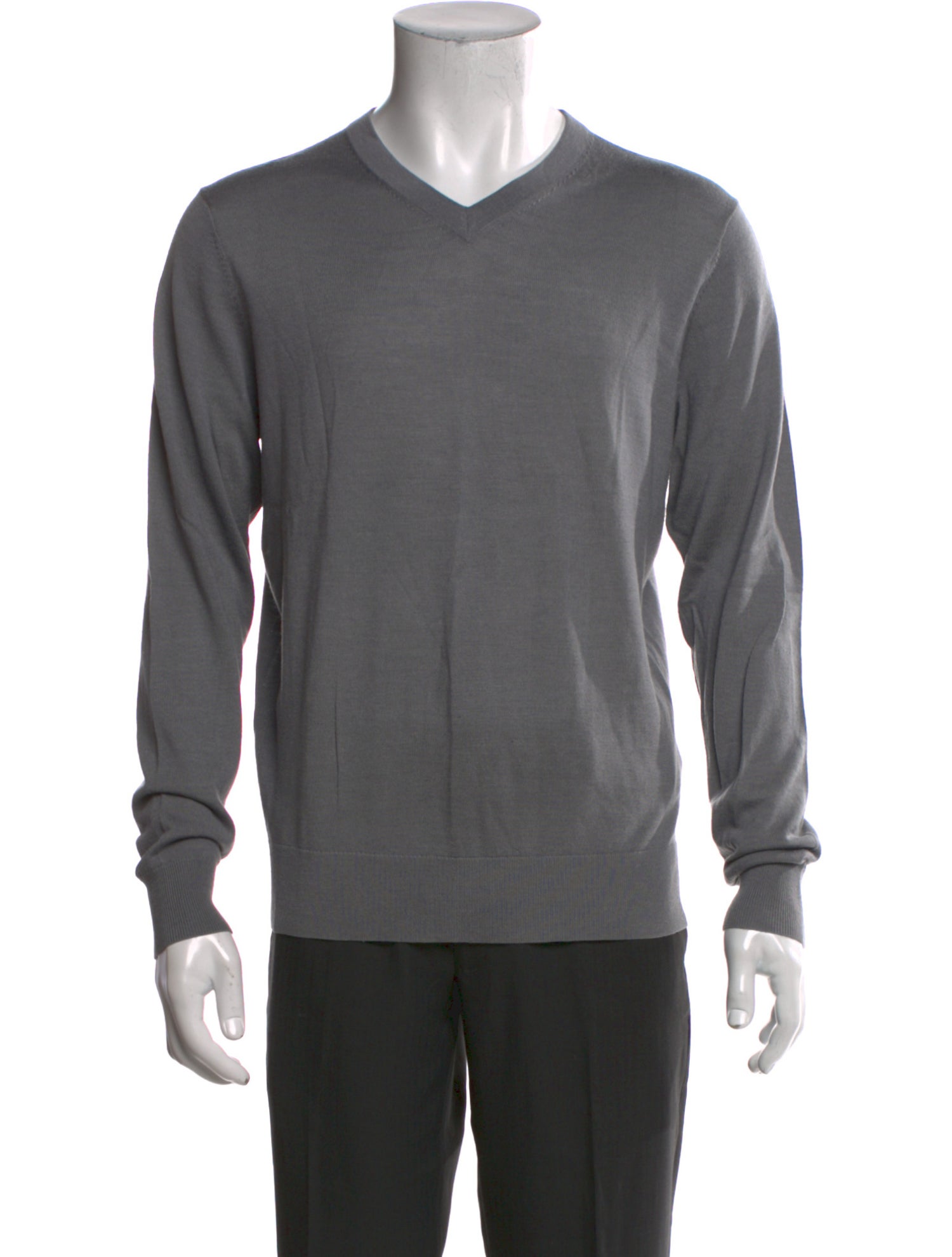 Neiman Marcus Merino Wool V-Neck Pullover