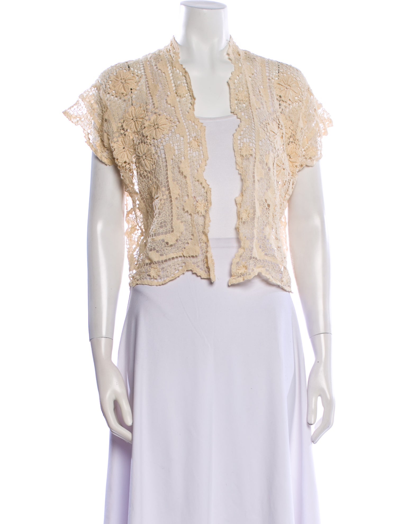 Neiman Marcus Lace Pattern Vest