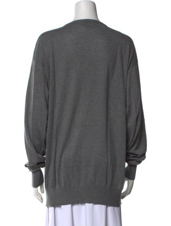 Neiman Marcus Silk V-Neck Sweater