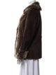 Neiman Marcus Colorblock Pattern Faux Fur Coat