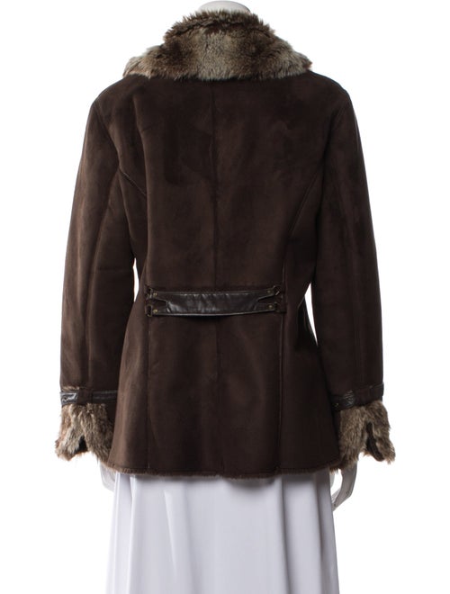 Neiman Marcus Colorblock Pattern Faux Fur Coat