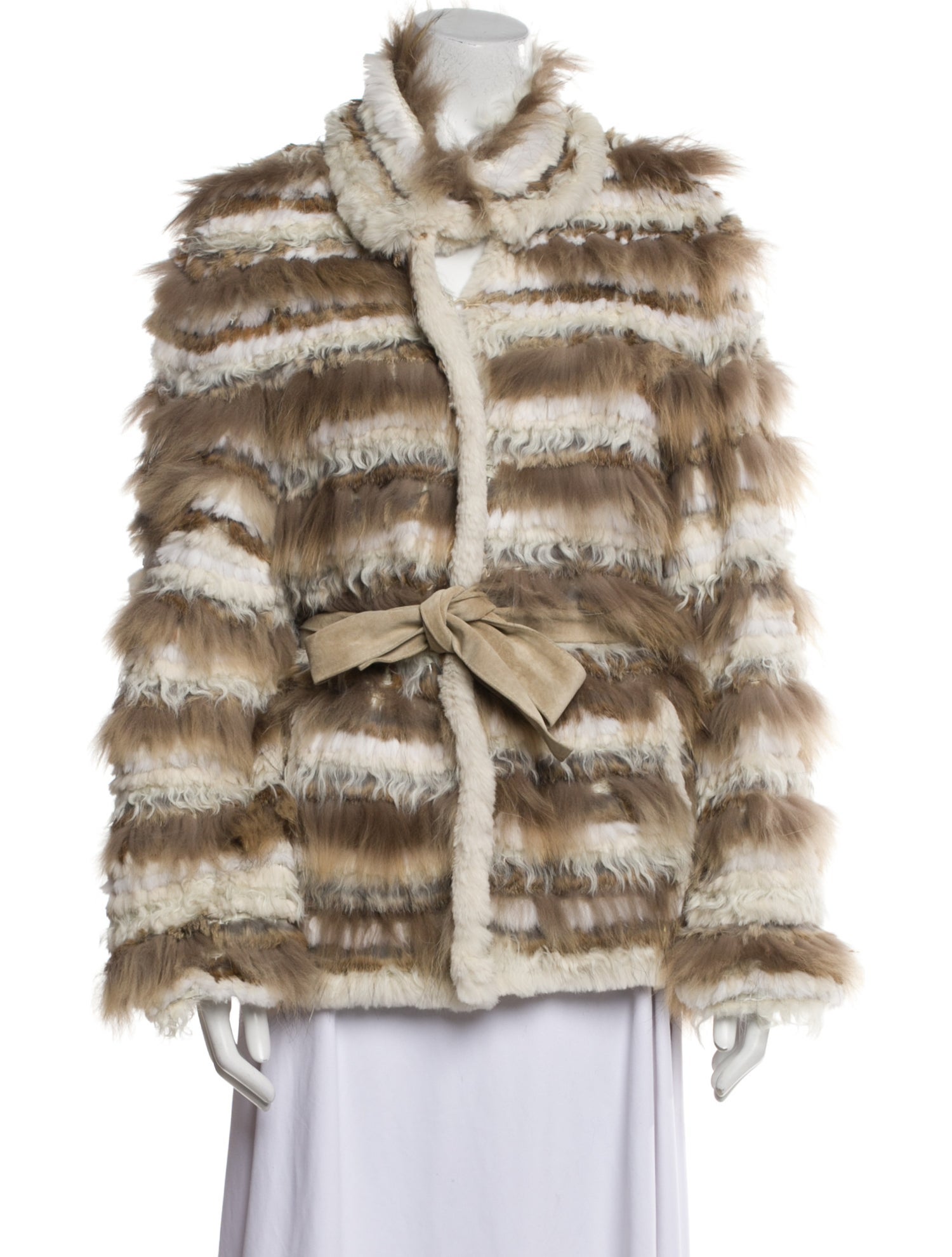 Rizal Fur Striped Fur Jacket