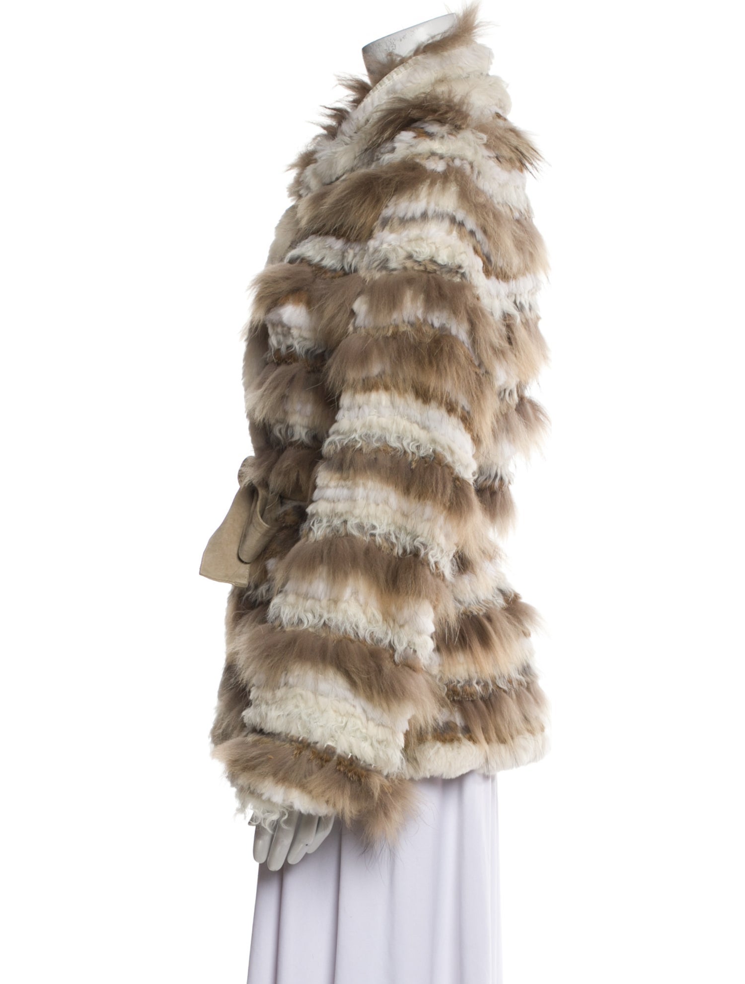 Rizal Fur Striped Fur Jacket
