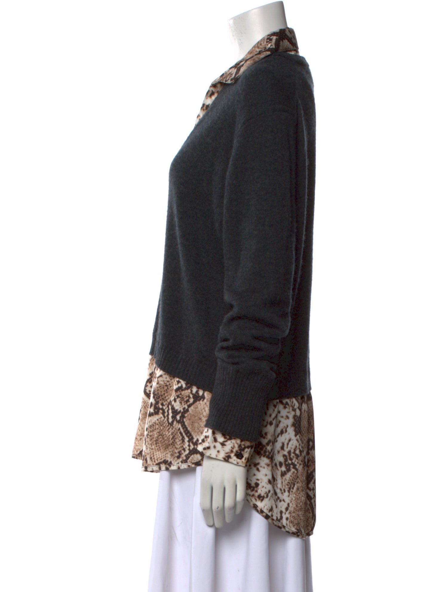 Neiman Marcus Cashmere Animal Print Sweater