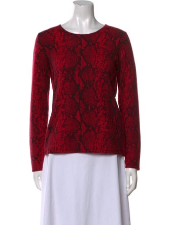 Neiman Marcus Cashmere Printed Sweater