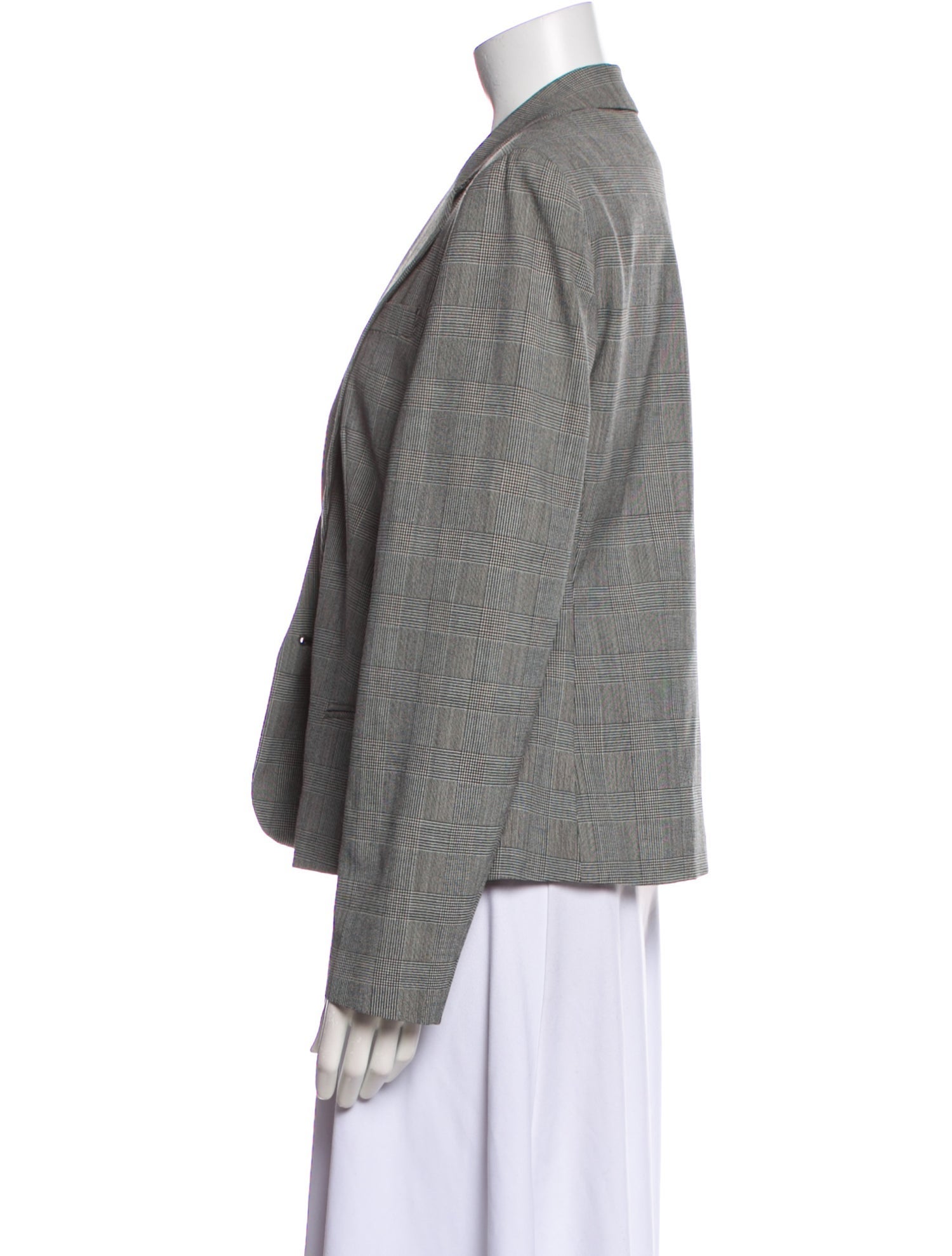 Neiman Marcus Plaid Print Blazer