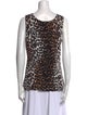 Neiman Marcus Cashmere Animal Print Top