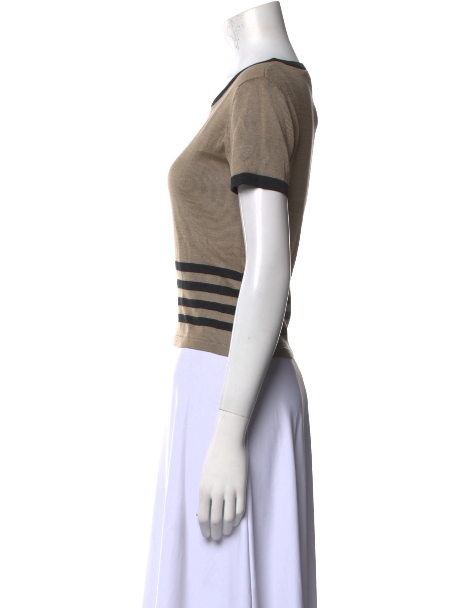 Neiman Marcus Silk Scoop Neck T-Shirt