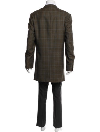 Neiman Marcus Wool Houndstooth Print Blazer