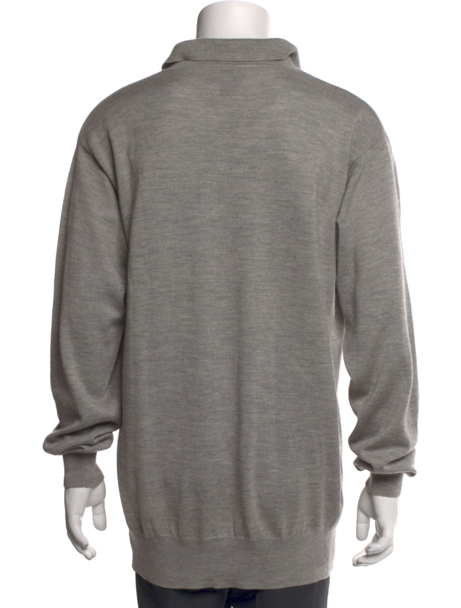 Neiman Marcus Merino Wool Collar Polo Sweater