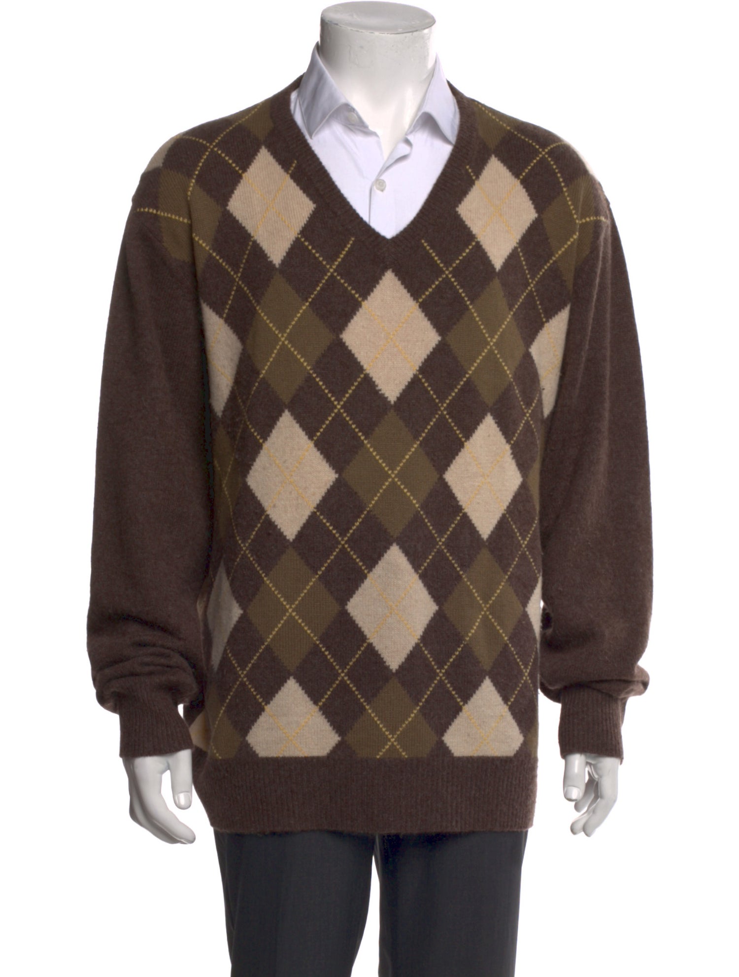 Neiman Marcus Cashmere Plaid Print Pullover