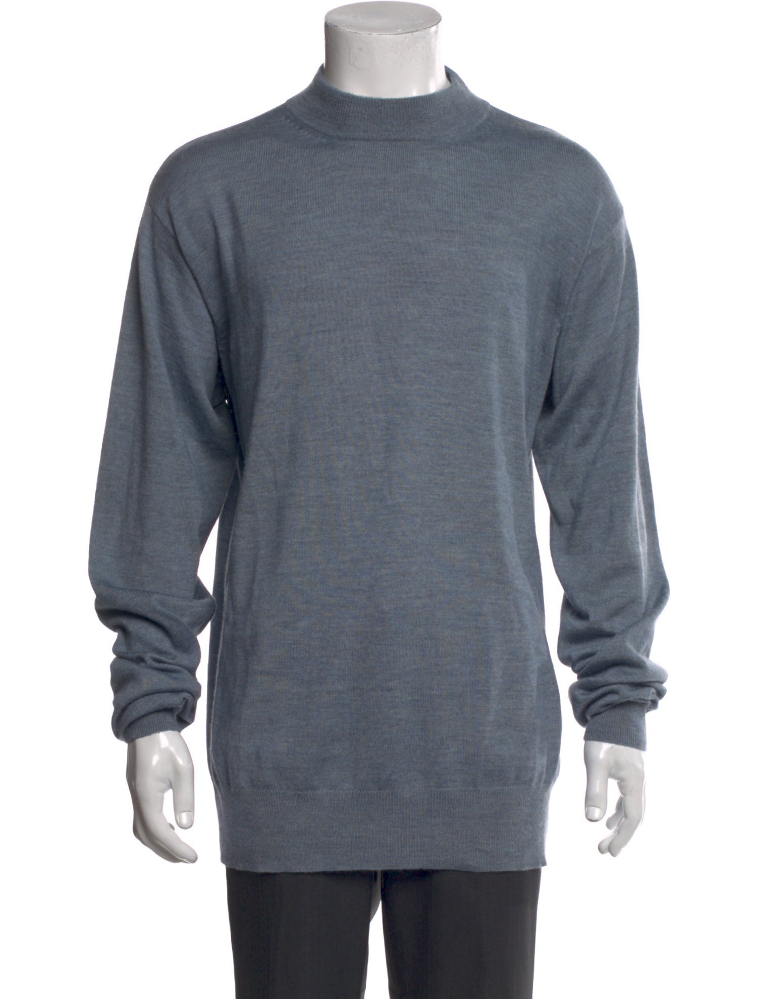 Neiman Marcus Merino Wool Mock Neck Pullover