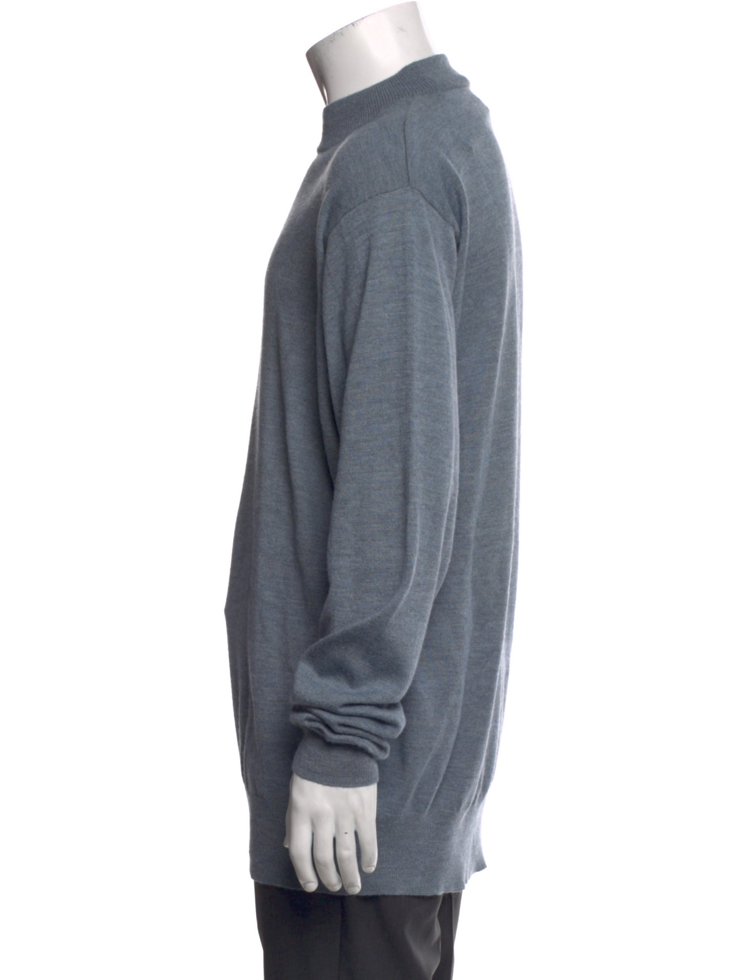 Neiman Marcus Merino Wool Mock Neck Pullover