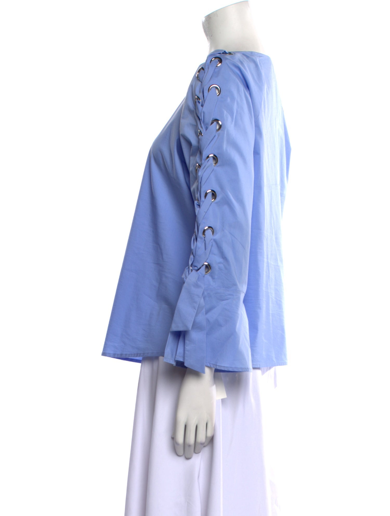 Neiman Marcus Bateau Neckline Three-Quarter Sleeve Blouse