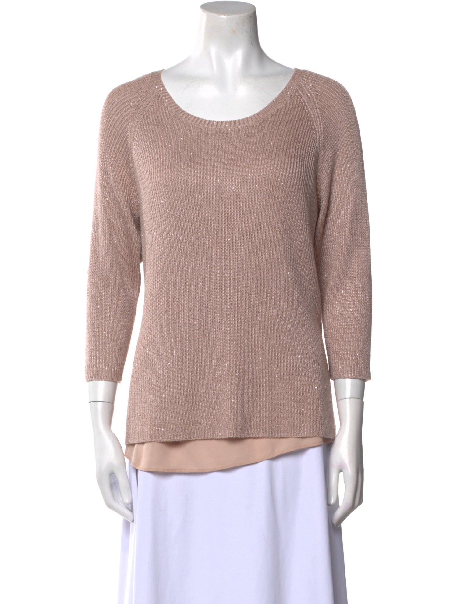 Neiman Marcus Silk Scoop Neck Sweater