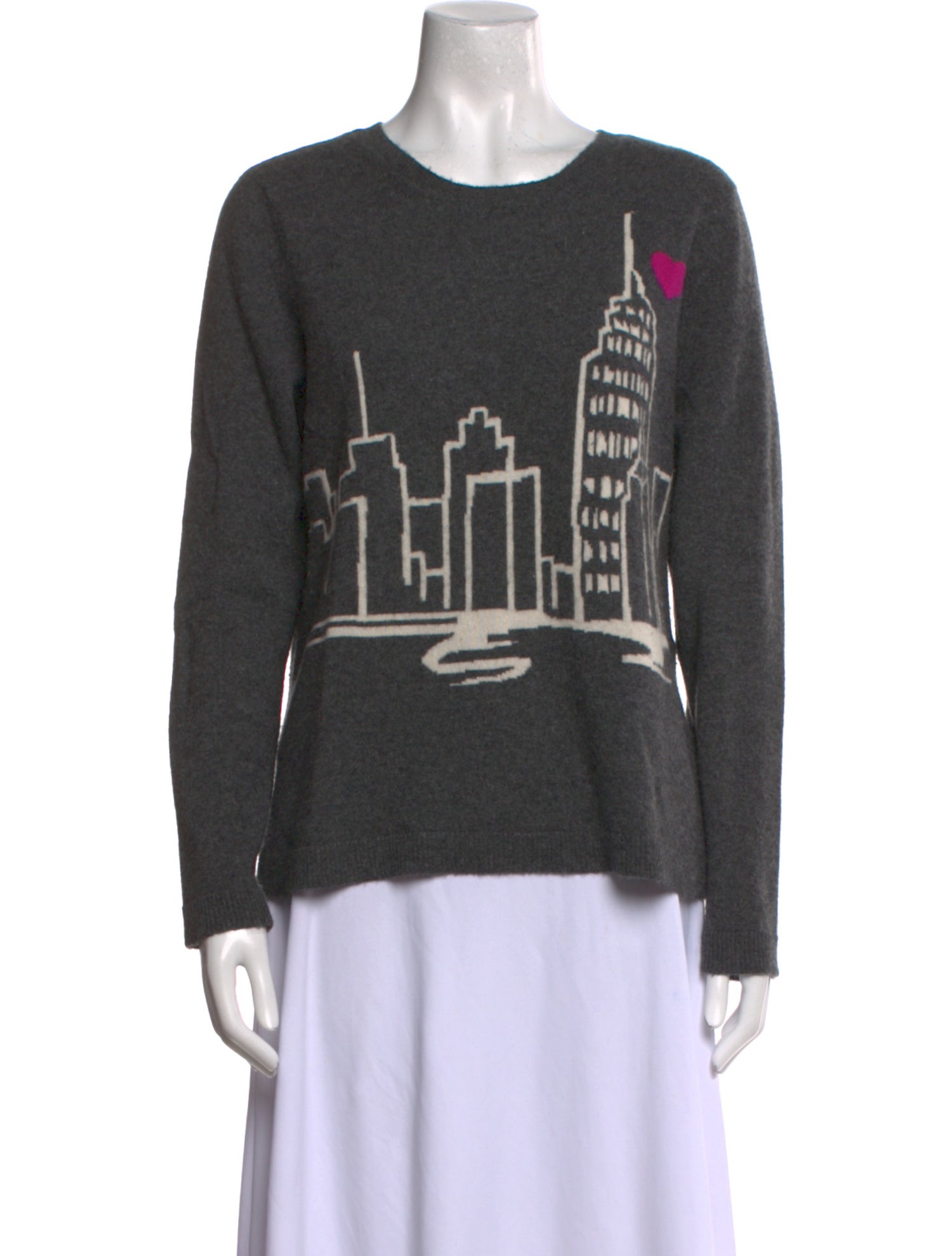 Neiman Marcus Cashmere Graphic Print Sweater