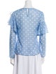 Neiman Marcus Polka Dot Print Bateau Neckline Blouse