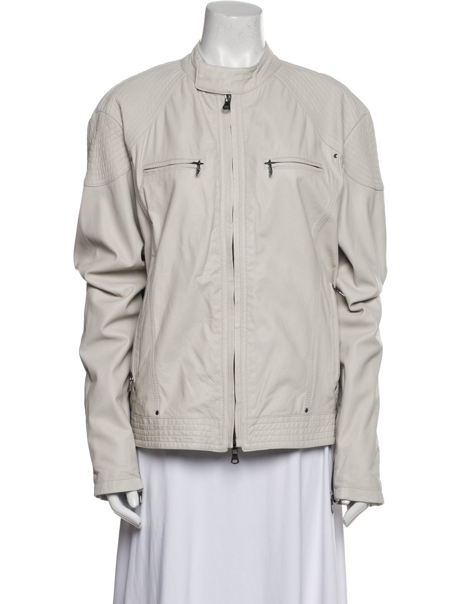 Neiman Marcus Leather Utility Jacket