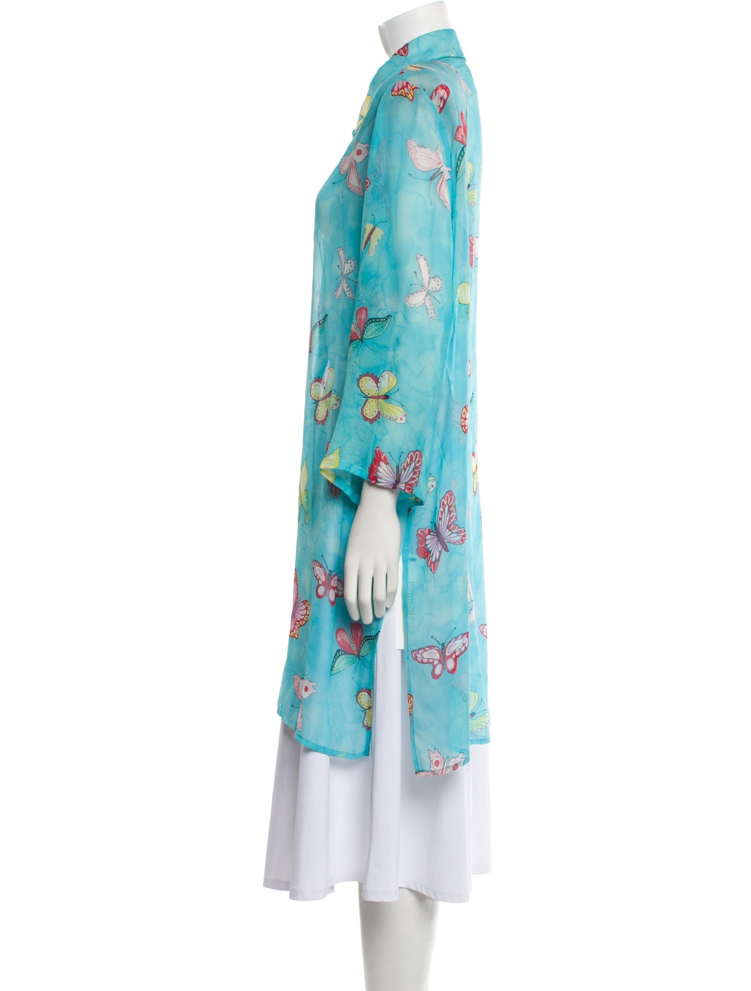 Neiman Marcus Silk Floral Print Tunic