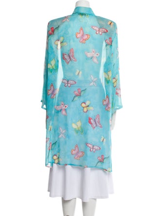 Neiman Marcus Silk Floral Print Tunic