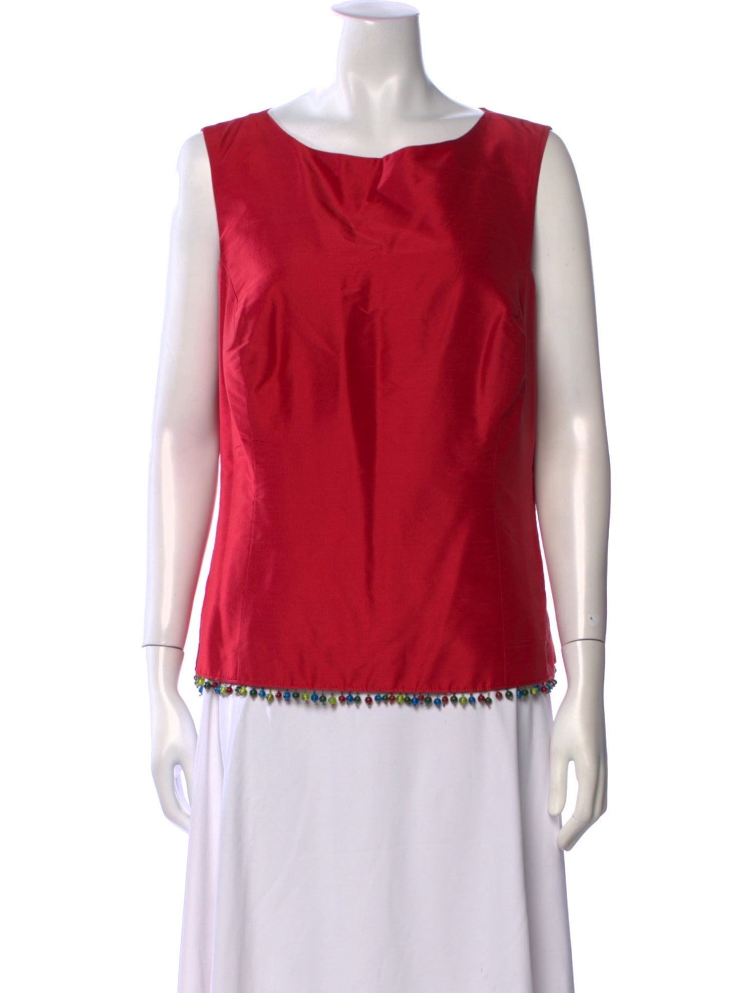 Neiman Marcus Scoop Neck Sleeveless Top