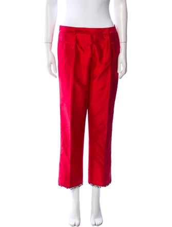 Neiman Marcus Silk Straight Leg Pants