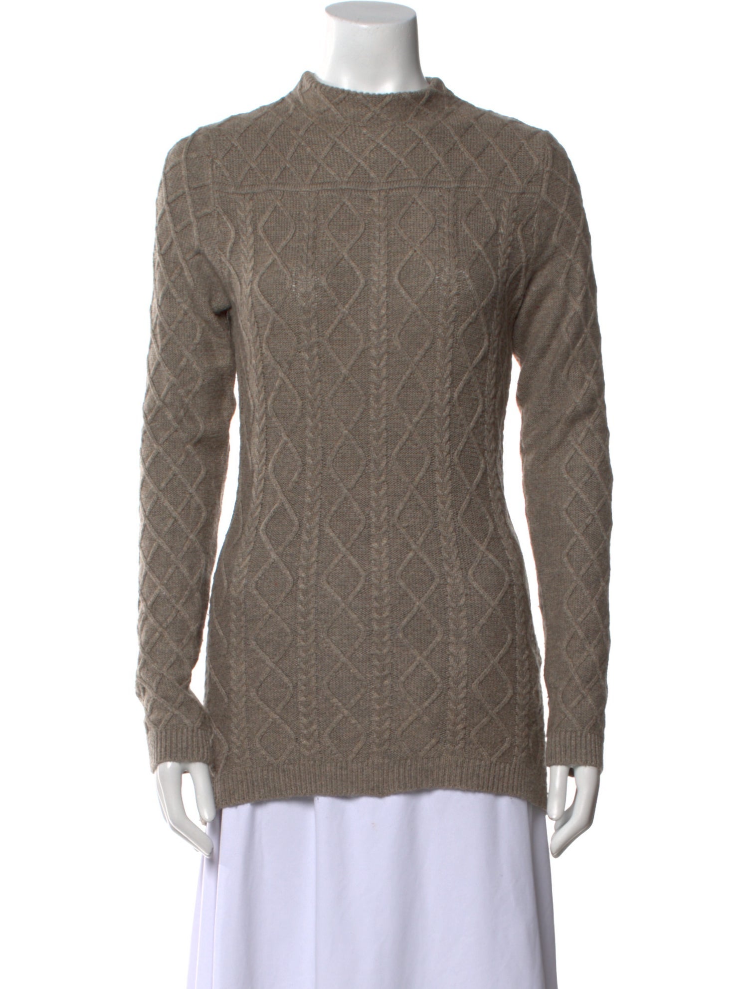 Neiman Marcus Printed Mock Neck Sweater