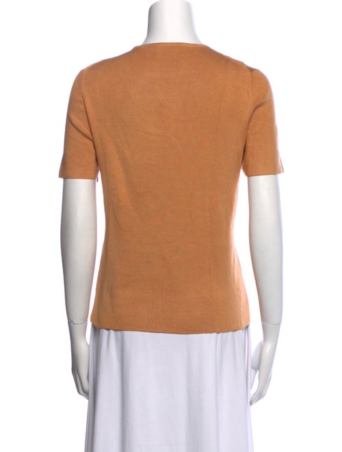 Neiman Marcus Silk Scoop Neck T-Shirt