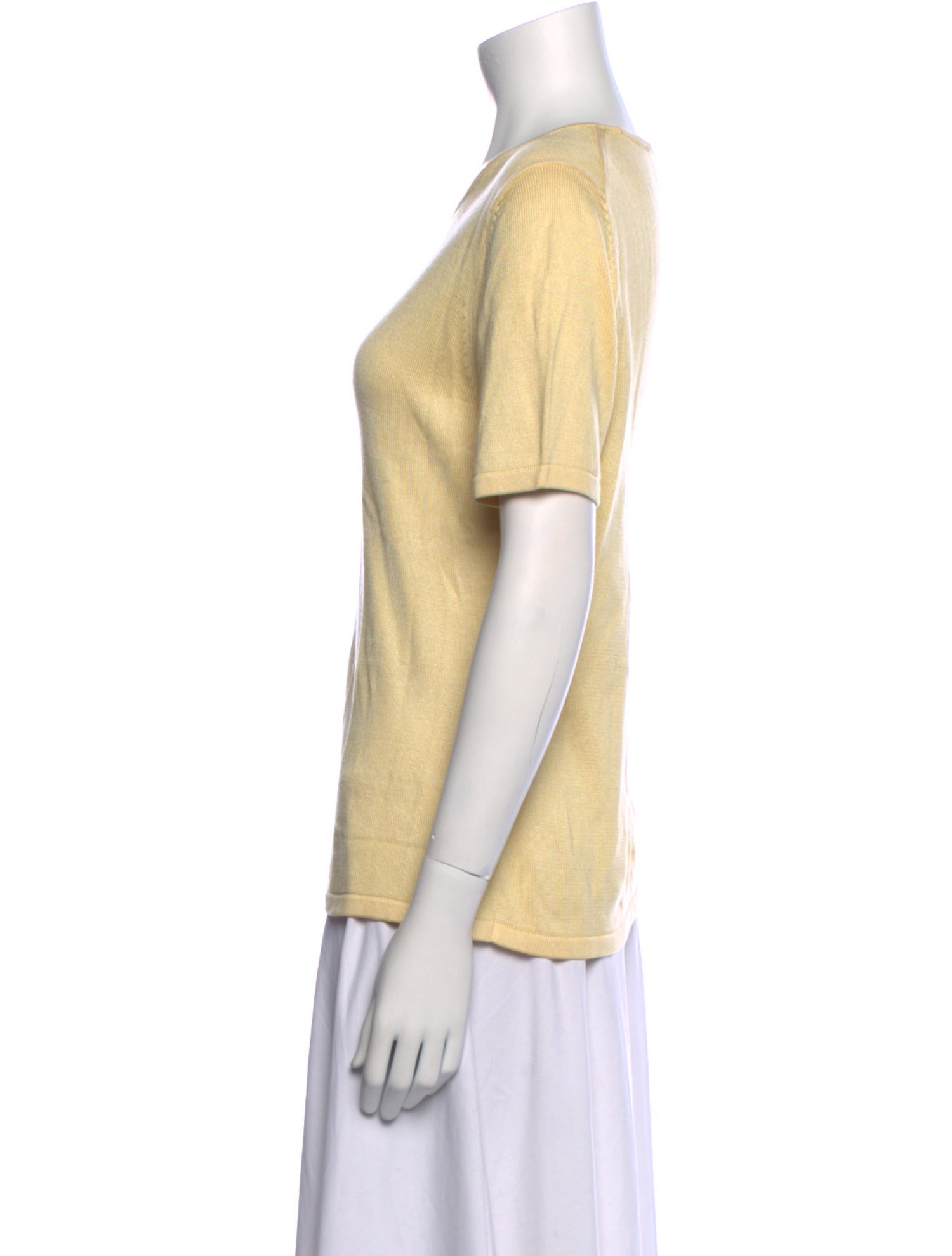 Neiman Marcus Silk Scoop Neck T-Shirt