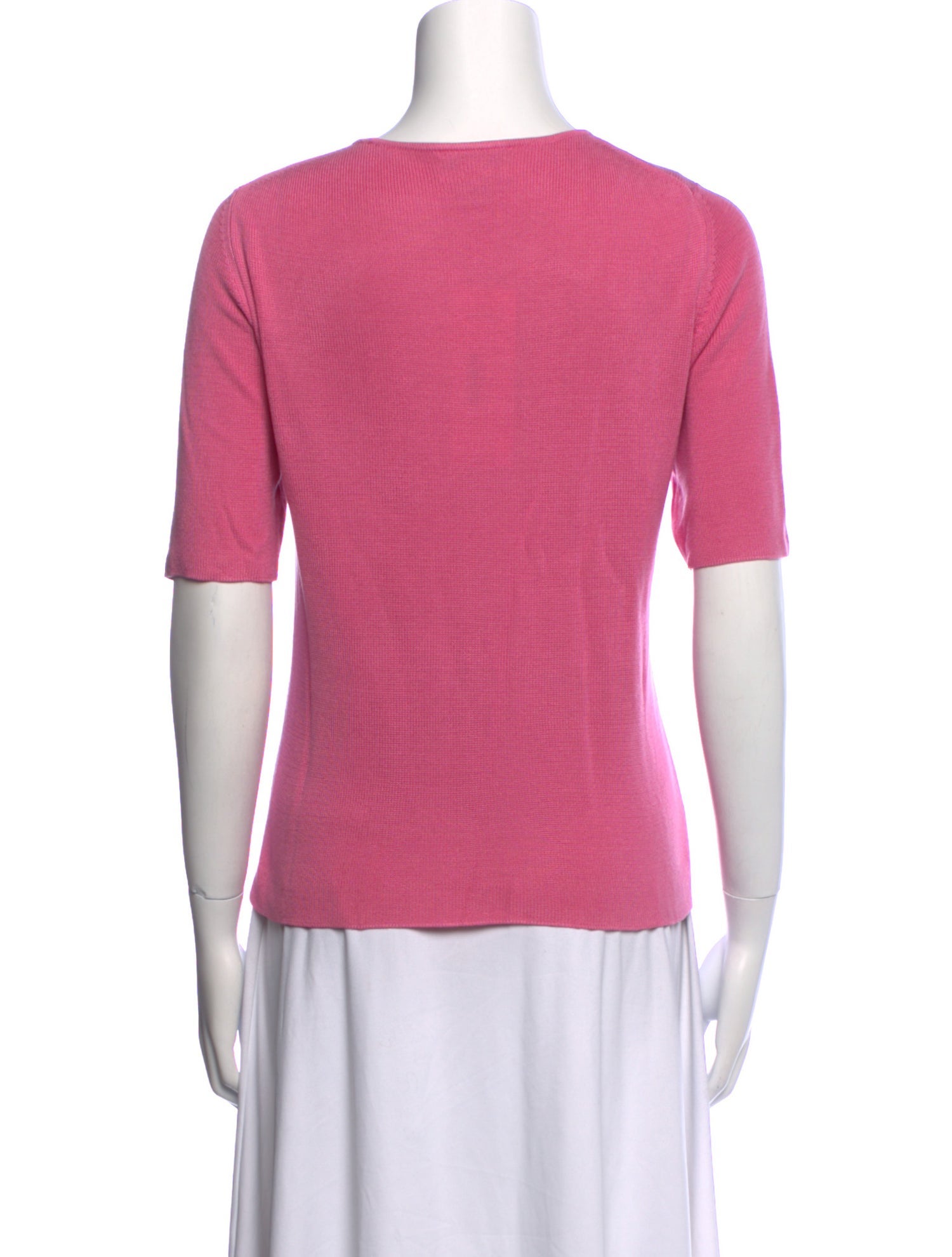 Neiman Marcus Silk Scoop Neck T-Shirt