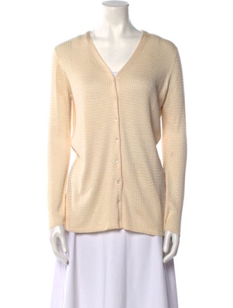 Neiman Marcus Silk V-Neck Sweater