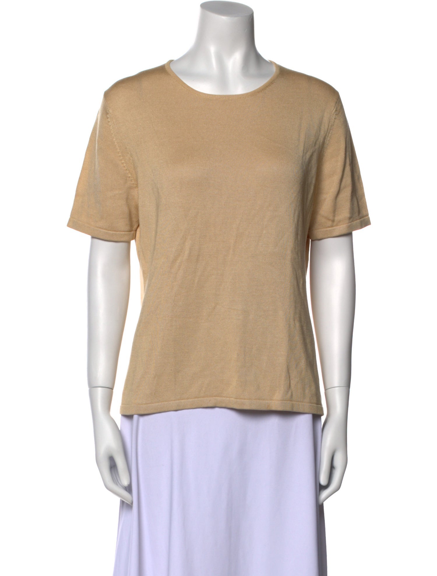 Neiman Marcus Silk Crew Neck T-Shirt