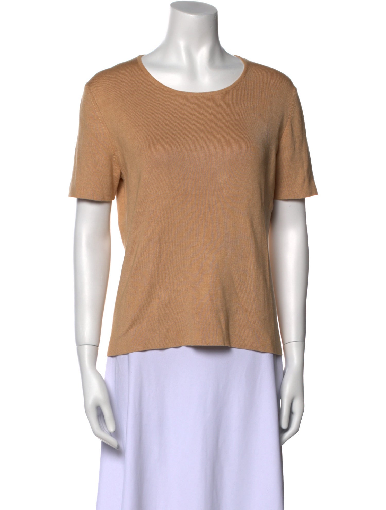 Neiman Marcus Silk Scoop Neck T-Shirt w/ Tags