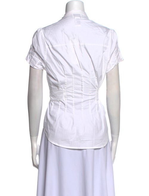 Neiman Marcus Short Sleeve Button-Up Top